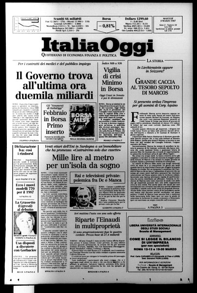 Italia oggi : quotidiano di economia finanza e politica